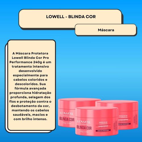 Lowell Blinda Cor Kit 3 Máscara Protetora 240g