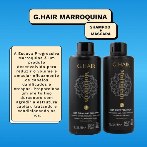 G.Hair Escova Progressiva Marroquina 2 Kits de (2 x 1 Litro)