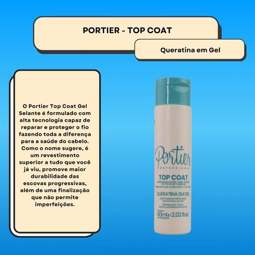 Portier Top Coat Queratina em Gel 60ml