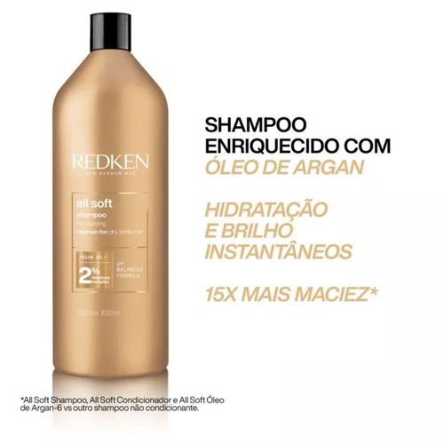 Redken All Soft Shampoo + Condicionador 1L + Máscara 250ml