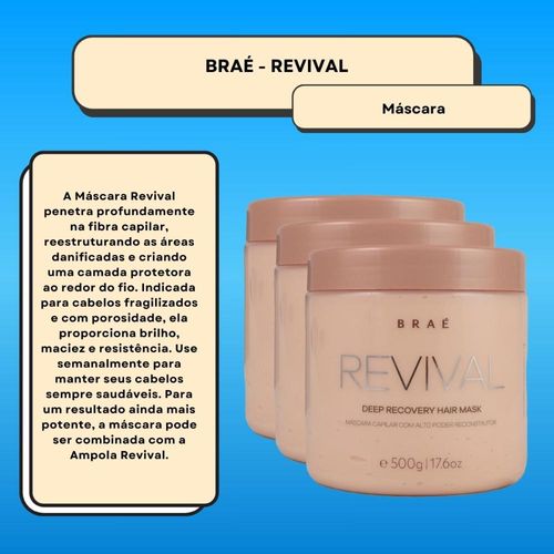 Braé Revival Kit 3 Máscara de Reconstrução 500g