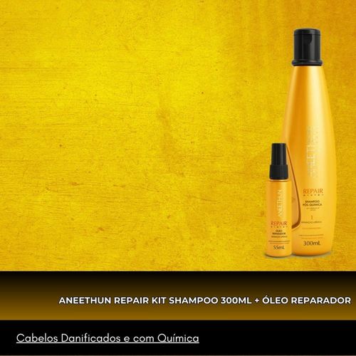 Aneethun Repair Shampoo 300ml + Óleo Reparador 55ml