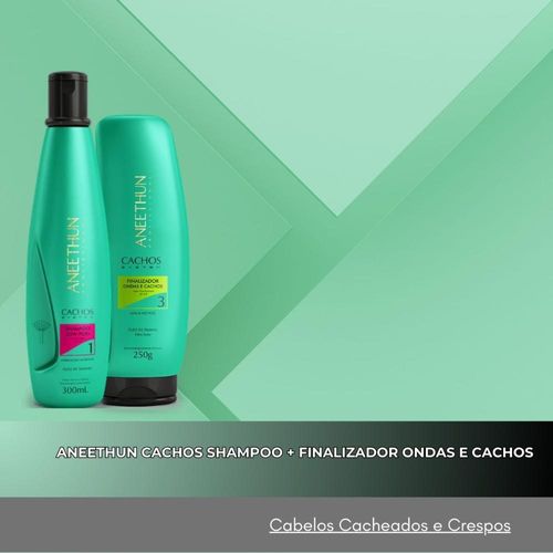 Aneethun Cachos Shampoo 300ml + Finalizador Ondas e Cachos 250g