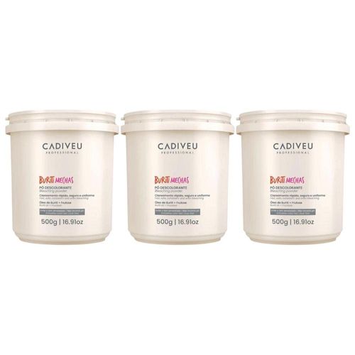 Cadiveu Buriti Mechas Kit 3 Pó Descolorante 500g