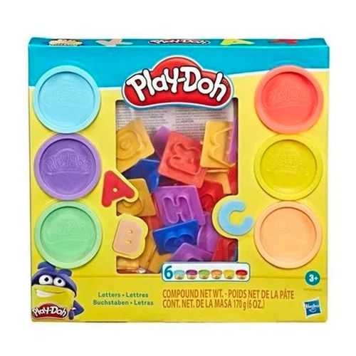 Massa de Modelar Playdoh Conjunto de Letras com 6 Potes