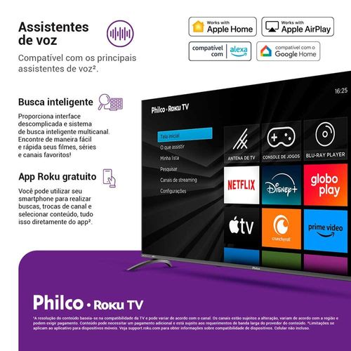 Smart Tv Led 55" P55CRA UHD Borda Ultrafina Philco Preto