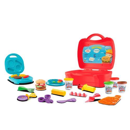 Massa de Modelar Divertoys Maleta Lanchonete com Acessórios