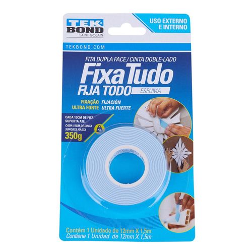 Fita Tekbond Dupla Face Espuma 12mmx1.5m