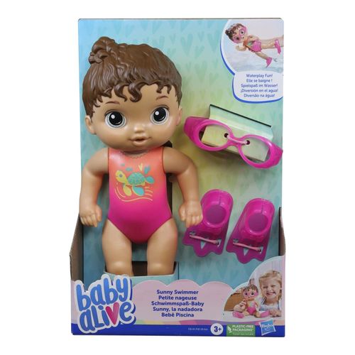 Boneca Baby Alive Sunny Swimmer Hasbro Morena F8141