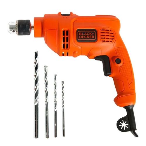 Kit Furadeira de Impacto 3/8" Black & Decker TM500 560W 127V com 4 Brocas Tramontina