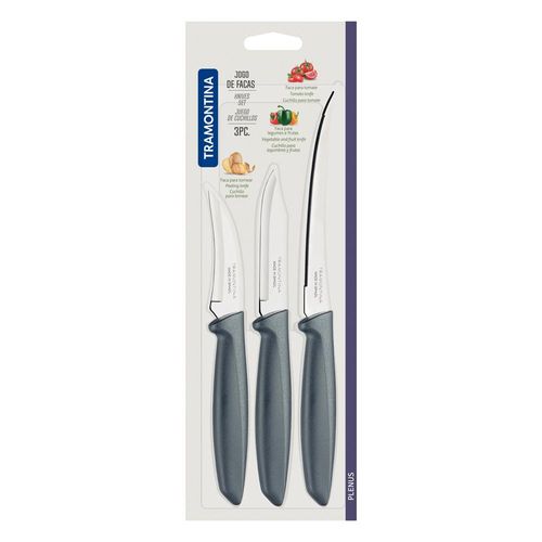 Jogo de Facas 3 Peças Inox Tramontina Plenus 23498/612