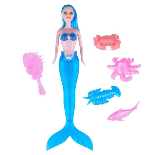 Boneca Luna Sereia Luz com Acessórios Play&Fun
