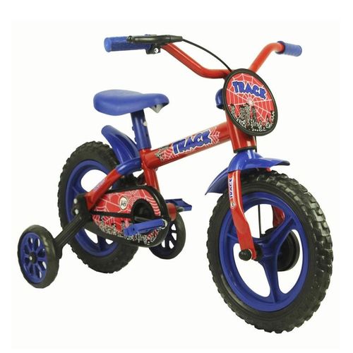 Bicicleta Infantil Aro 12 Track&Bikes Arco-Íris Azul com Vermelho
