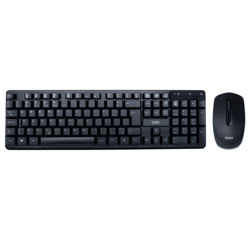 Kit Teclado e Mouse Oex sem Fio Preto
