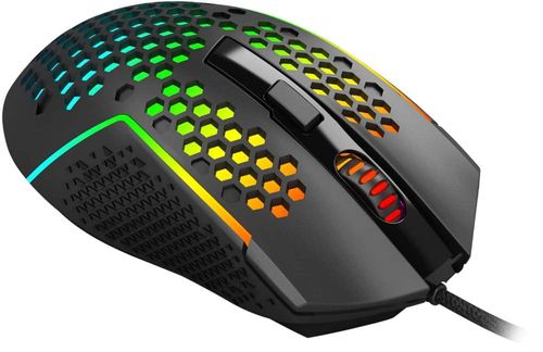 REDRAGON - Mouse óptico leve para jogos com fio M987-K e retroiluminação RGB - Preto-M987-K