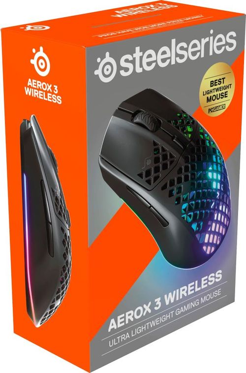 SteelSeries - Mouse óptico para jogos RGB sem fio Super Light Honeycomb Aerox 3 - Onyx-62612