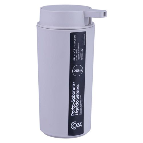 Porta Sabonete Líquido 290ml Serene Coza Cinza Claro 13101
