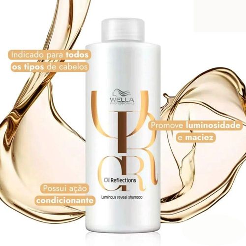 Wella Professionals Oil Reflections Shampoo 1L + Máscara 500g + Óleo Reflections 100ml