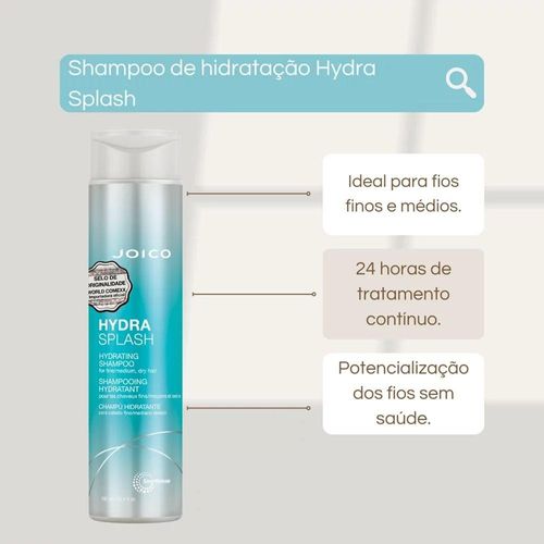 Joico Hydra Splash Smart Release Shampoo 300ml + Condicionador 250ml + Máscara 150ml