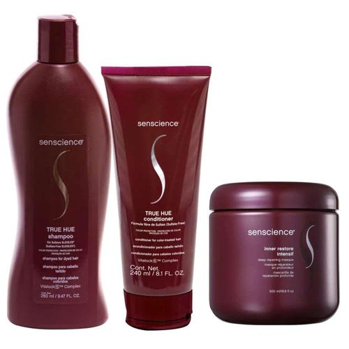 Senscience True Hue Shampoo 280ml + Condicionador 240ml + Máscara Inner Intensif 500ml