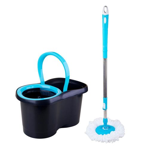 MOP Giratório 360º 8,7L com Esfregão Microfibra e Cabo Ajustável Em Inox Cazza