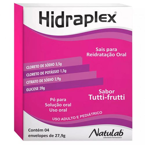 Sais Para Reidratação Hidraplex Sabor Tutti-Frutti 4 Envelopes