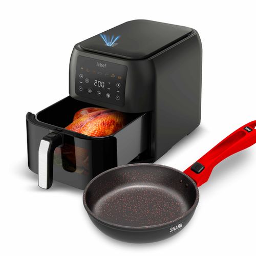 Fritadeira Elétrica Airfryer Max Space 8L e Panela Ichef Ultra Vermelha Sauté Petit 20cm