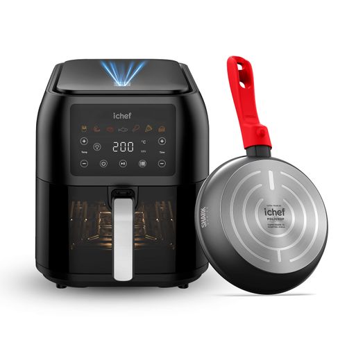 Fritadeira Elétrica Airfryer Max Space 8L e Panela Ichef Ultra Vermelha Sauté Petit 20cm