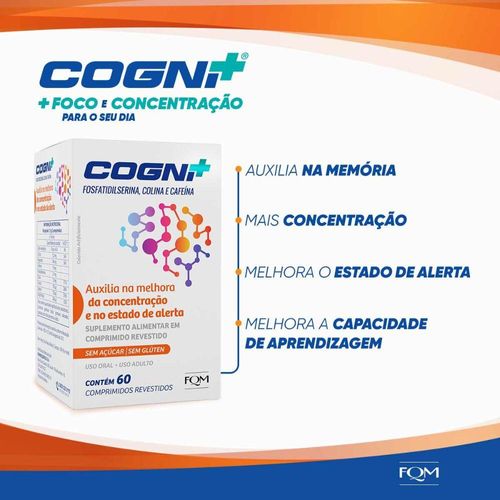 Cogni Mais 60 comprimidos - Suplemento para Auxílio da Concentração e Memória