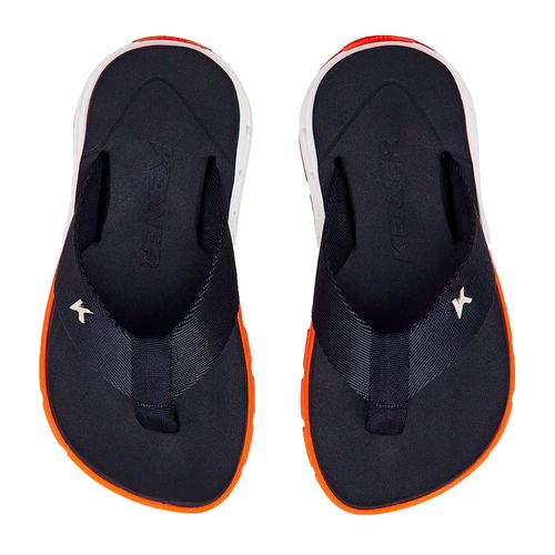 Chinelo Kenner Rakka Infantil Preto Branco Laranja