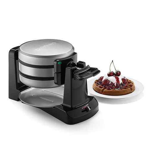 Cuisinart - Máquina de Waffle Belga Duplo Flip - Aço Escovado-WAF-F40