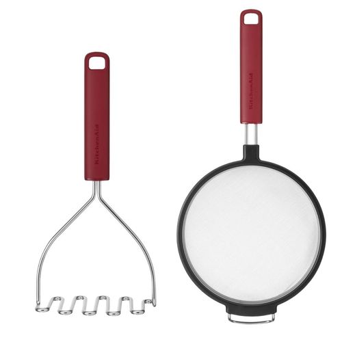 Jogo Peneira e Amassador Batatas Cozinha Vermelha KitchenAid