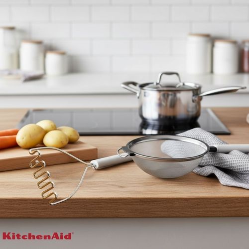 Jogo Peneira e Amassador Batatas Cozinha Branco KitchenAid