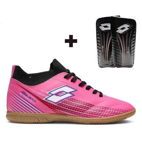Chuteira Futsal Lotto Solista Supernova Masculina + Caneleira