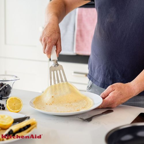 Espátula Flexível Perfurada 32cm em Inox Branco KitchenAid