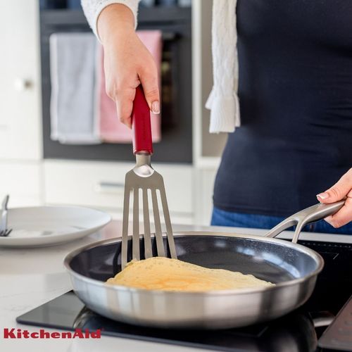 Espátula Flexível Perfurada 32cm em Inox Vermelho KitchenAid