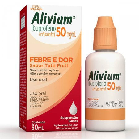 Alivium Infantil Sabor Tutti-Frutti Gotas 50mg/mL 30mL