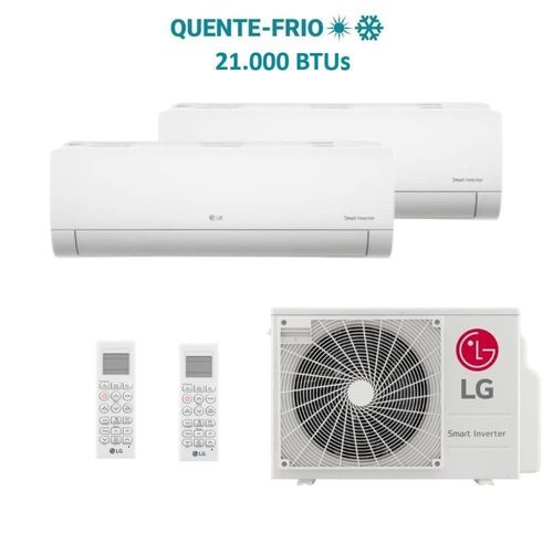 Ar Condicionado Bi Split LG 21000 BTUs (HW 09K+18K) Quente e Frio Inverter 220V R32 Z3UW21GFB1.AWGZBR1