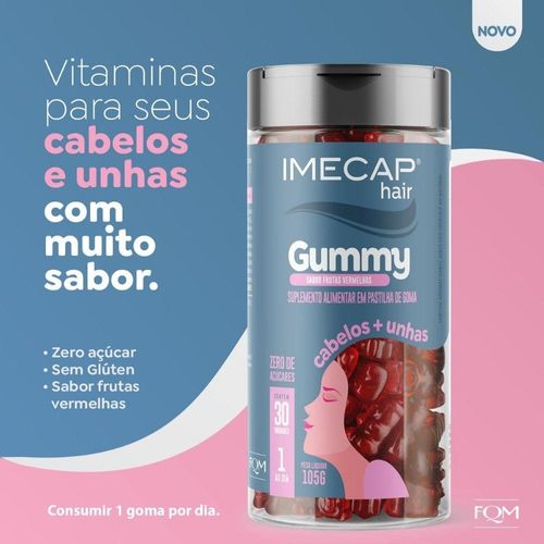 Compre 1 Imecap Hair Gummy 30 Gomas e Ganhe 50% na 2° Unidade