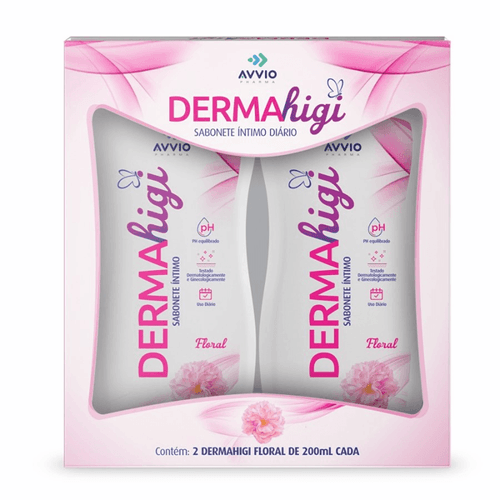 Sabonete Líquido Intimo Dermahigi Floral com 2 unidades 200ml