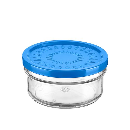 Pote de Vidro com Tampa Le Damla Azul Marinho 415ml