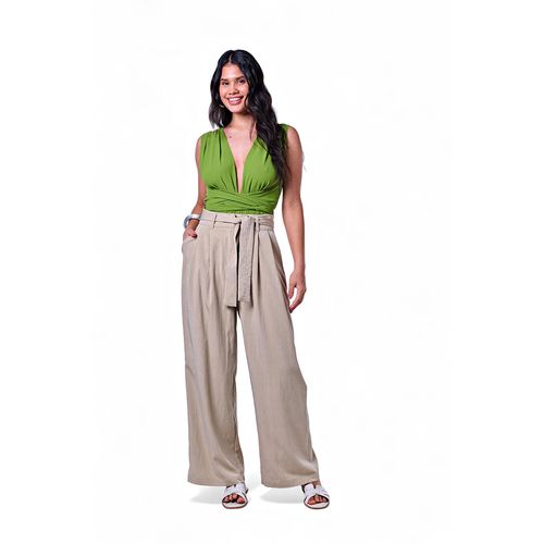 Calça Pantalona Feminina com Cinto