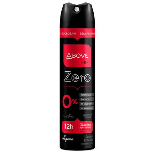Desodorante Above Aerosol Feel Free Zero Sem Aluminio Men 150ml