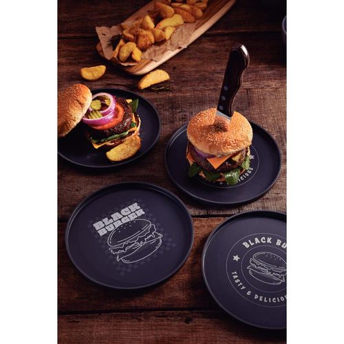 Prato Tramontina Black Burger em Polipropileno Cinza 20 cm