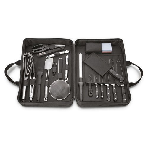 Kit para Chefs Tramontina em Aço Inox Cabo de Policarbonato e Fibra de Vidro com Maleta 20 Peças 24099027
