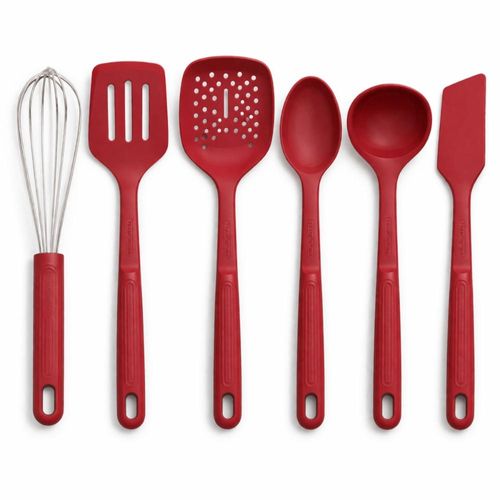 Jogo de Utensílios 6 Peças Tramontina Softta em Silicone Vermelho