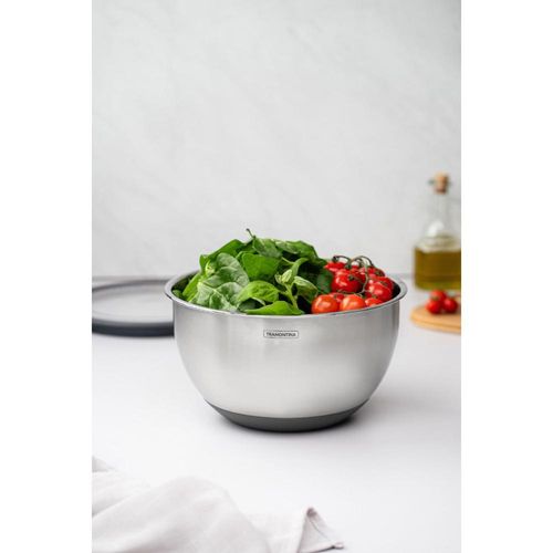 Bowl Tramontina Cucina em Aço Inox com Tampa Plástica 25 cm 5 Litros