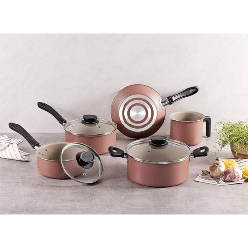 Jogo de Panelas Tramontina Linz 5 Peças Alumínio Starflon Max Mocaccino