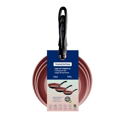 Jogo de Frigideiras Tramontina Linz 3 Peças Preto Antiaderente Starflon Max