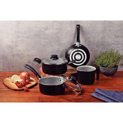 Jogo de Panelas Tramontina Turim 4 Peças em Alumínio Antiaderente Starflon Max Preto